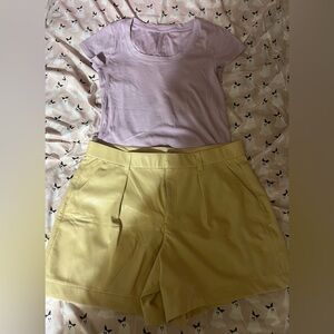 Set: Abercrombie & Fitch Yellow Women's Shorts top xxl